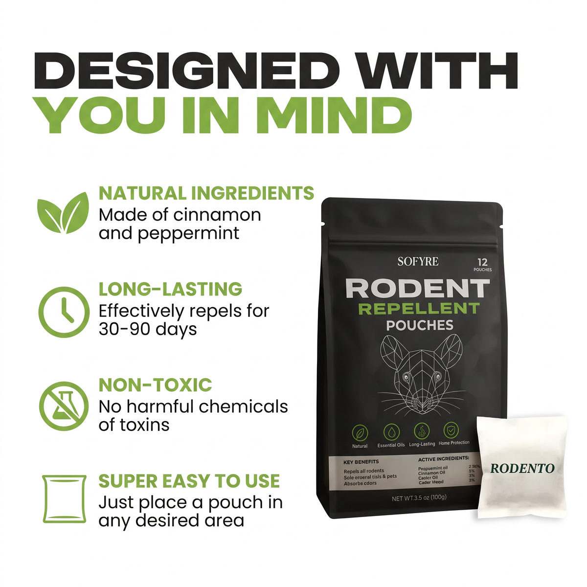 Rodento Repellent Pouches