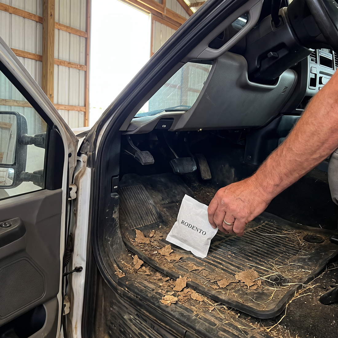 One on the cab floor, one behind the seat, two on the floor by the front tires.